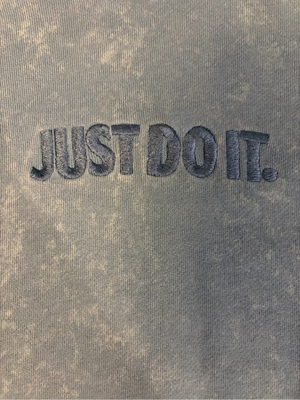 Nike Men's Blue Acid Wash Just Do It Pullover Hoodie Terry Knit Size Medium